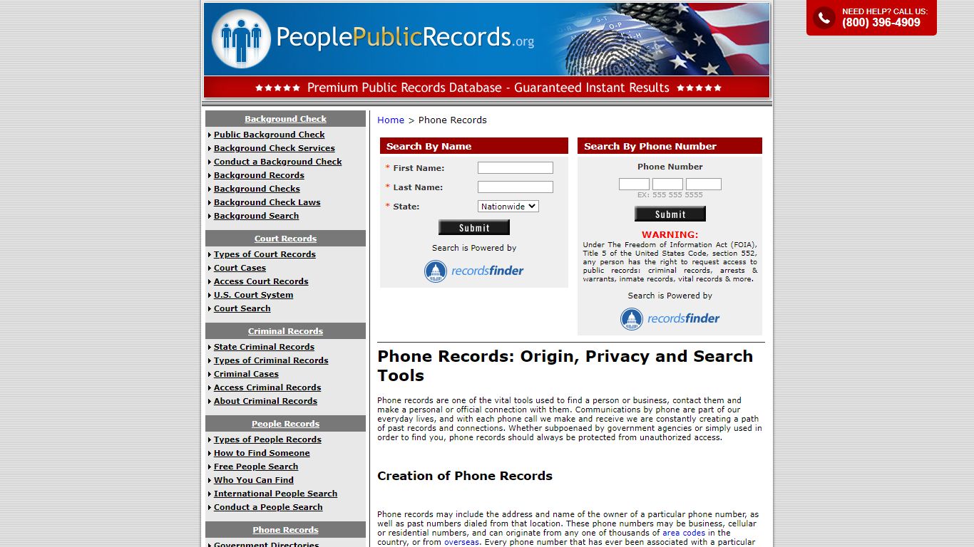 Phone Records search for free, cell phone public records ...